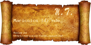 Maricsics Tünde névjegykártya