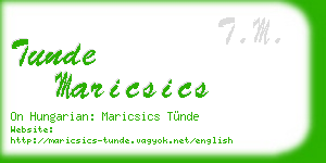 tunde maricsics business card